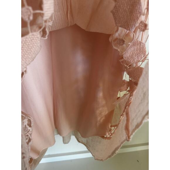 Free People One Costa Brava Mini Dress Cut Out Eyelet Pink Size Small - Picture 3 of 9